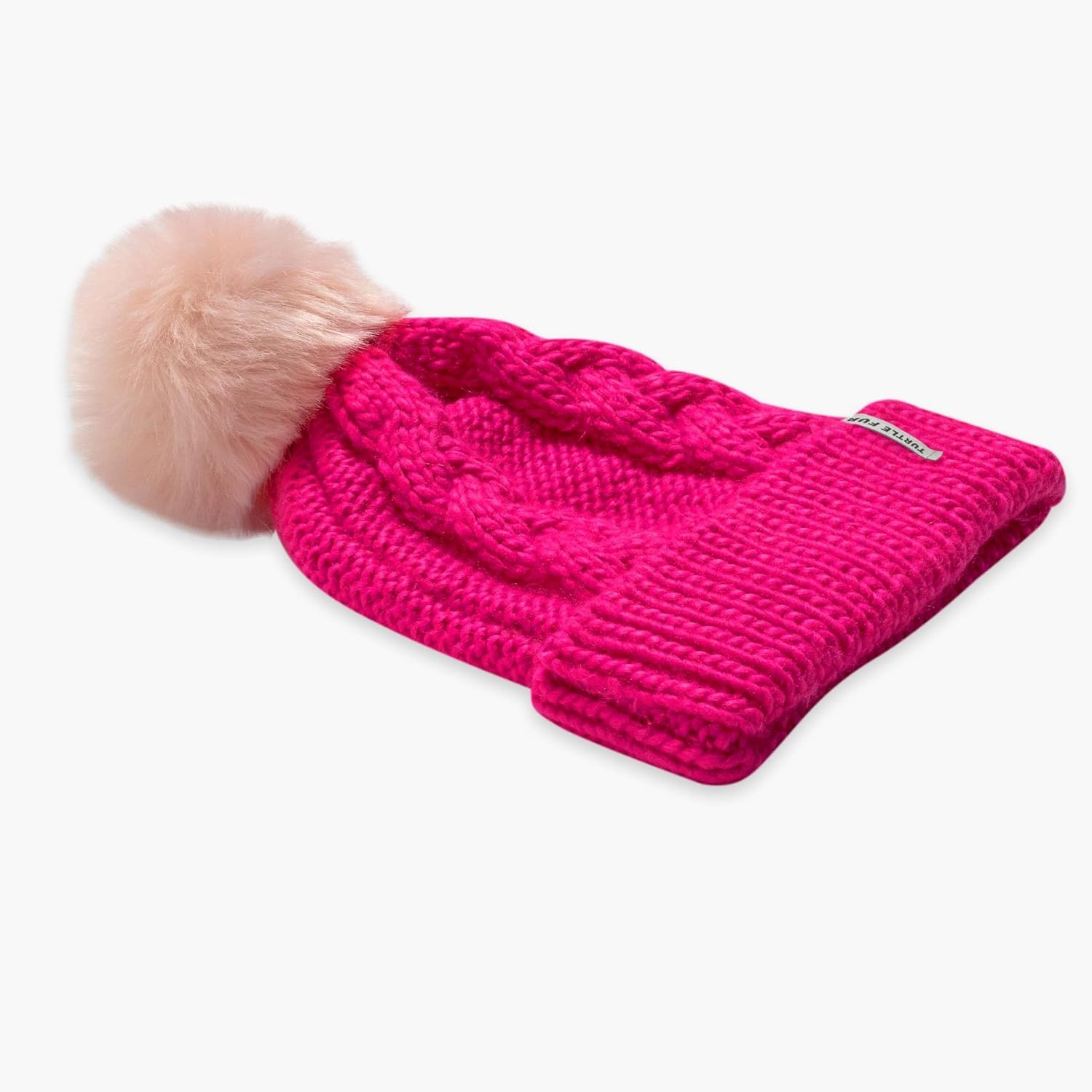 image:imageTurtle Fur Youth Girls Lizzy Cuff Knit Faux Pom BeaniePink