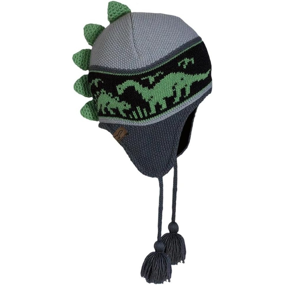 image:imageTurtle Fur Kids Boys Dr Dino Fleece Lined Dinosaur Earflap BeanieGray